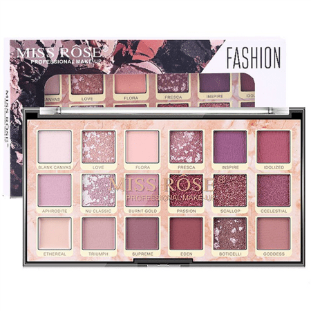Paleta de Sombras 18 cores Miss Rôse Eyeshadow Fashion