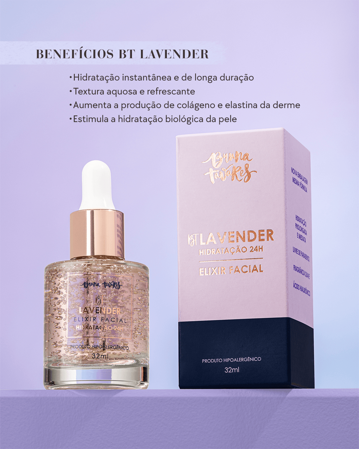 Elixir BT Lavander Hidratação 24hrs Pele Sensível - Bruna Tavares